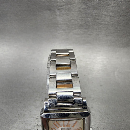 Seiko Lukia Tank Watch Women 21mm Silver Dial Two Tone 1n010jp0 New Battery4