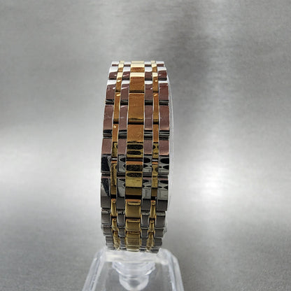 Bulova Quadra Tank Watch Women 21mm Black Dial Two Tone Rectangle 98P185 Works7