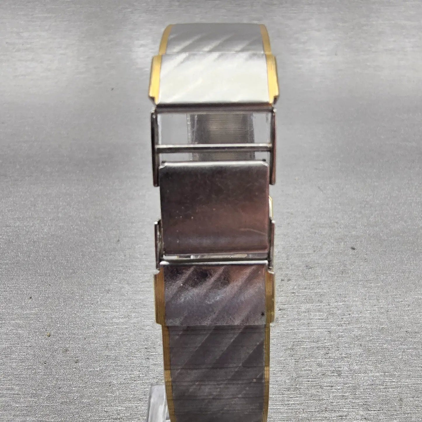 Seiko Watch Men 25mm Silver Dial Two Tone Rectangle 9020-551A New Battery VTG7