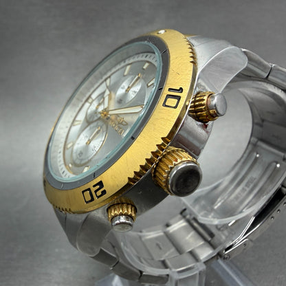 Invicta Specialty Chronograph Watch Men 46mm Silver Dial TwoTone Date 17441 Runs2