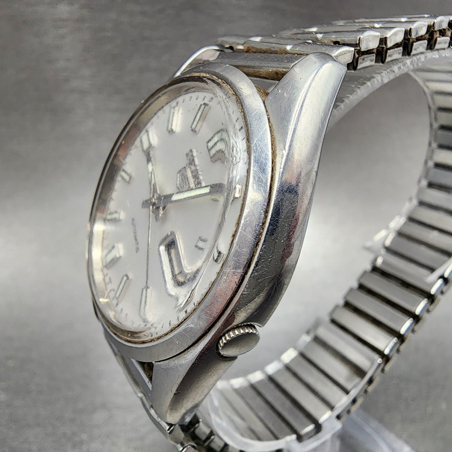 Seiko 5 Automatic Watch Men 37mm White Dial Steel Daydate 7009821A PARTS3
