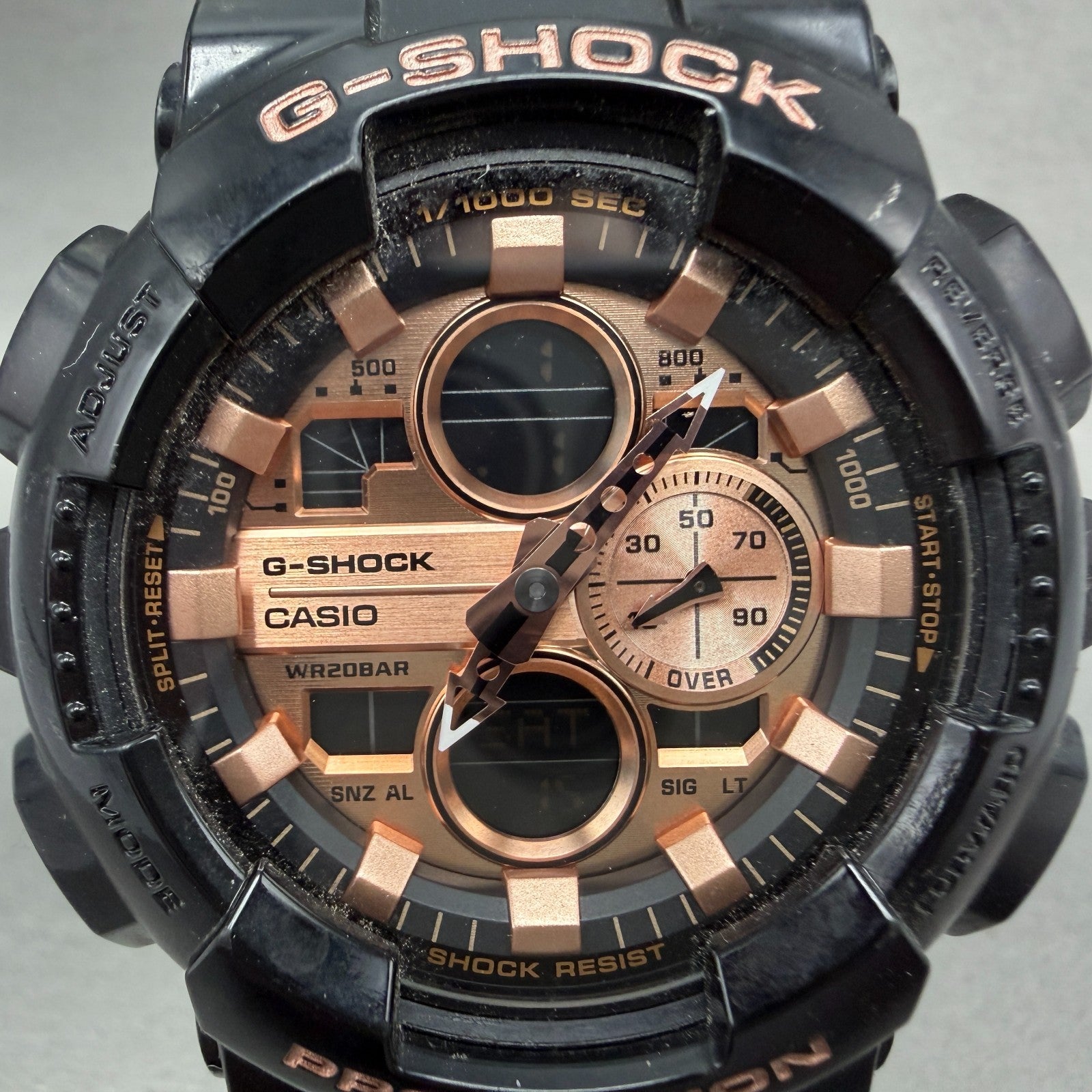 Casio G-Shock GA-140GB Watch Men 48mm Analog Digital Black Rose Gold New Battery1