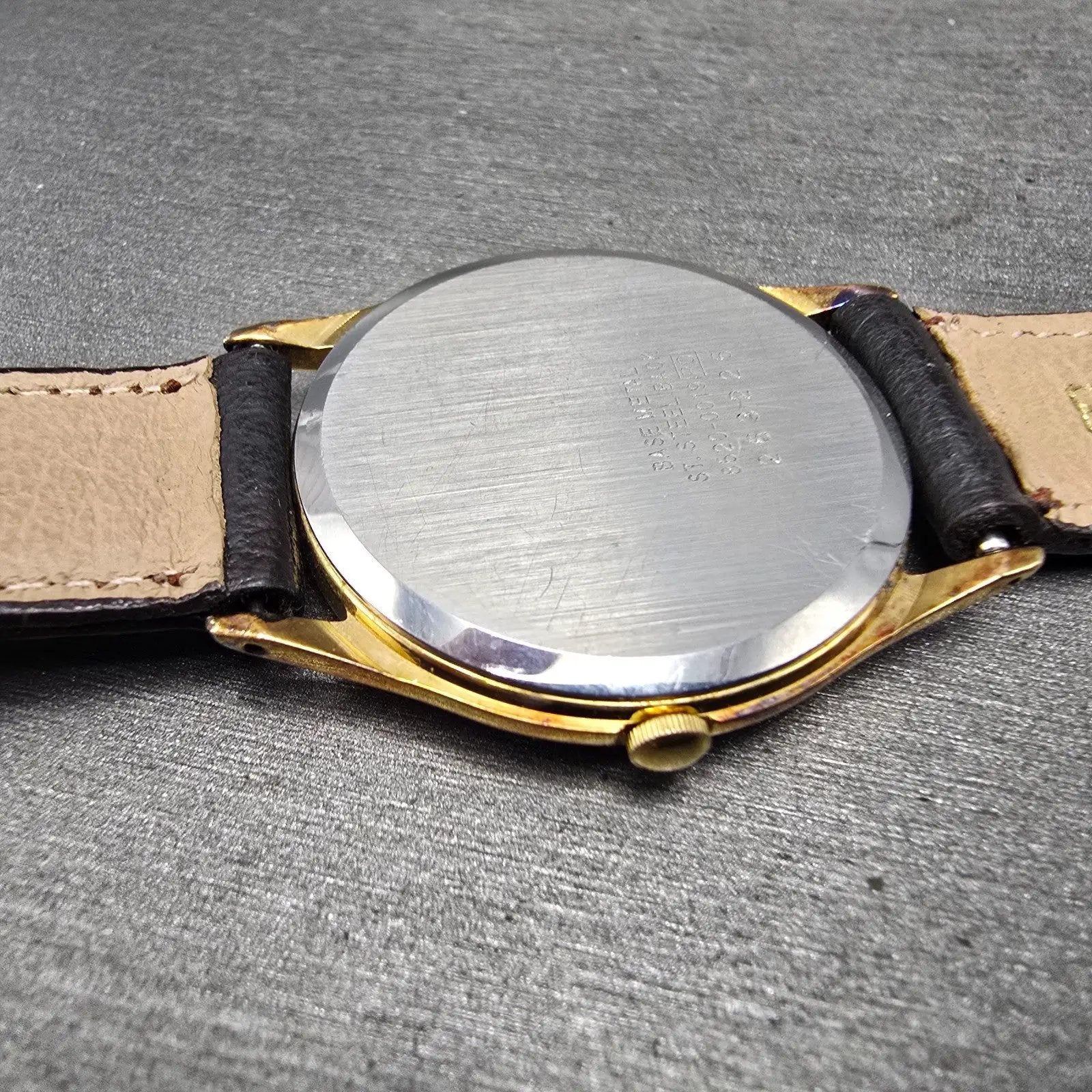 Seiko Watch Men 32mm White Dial Gold Tone Round 8620-0019 PARTS Vintage12