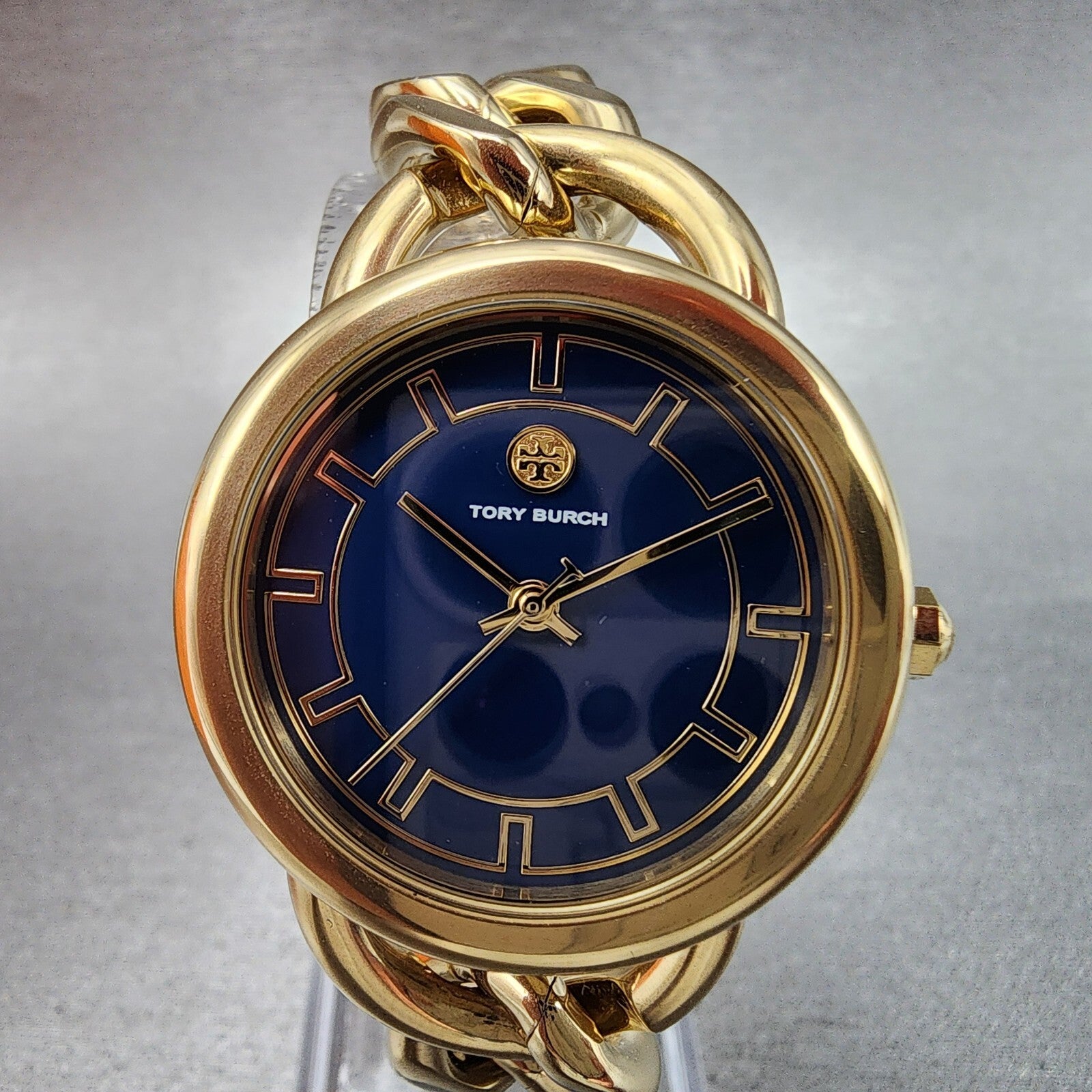 Tory Burch Ravello Watch Women 32mm Blue Dial Gold Tone Round TBW72122
