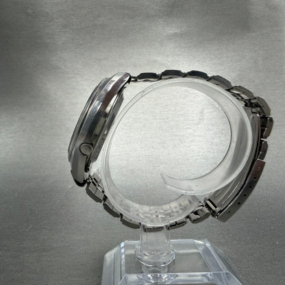 Seiko 5 Actus Watch Men 36mm Brown Dial Silver Tone Daydate Round 7019-7070 Runs6