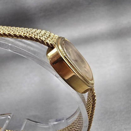 Seiko Watch Women 21mm Gold Dial Gold Tone Oval 2320-5200 New Battery Vintage3