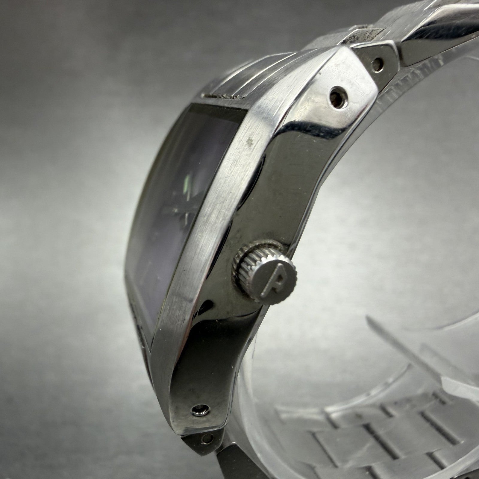 Diesel Watch Women 27mm Purple Dial Stainless Steel Rectangle DZ-1031 New Batt2