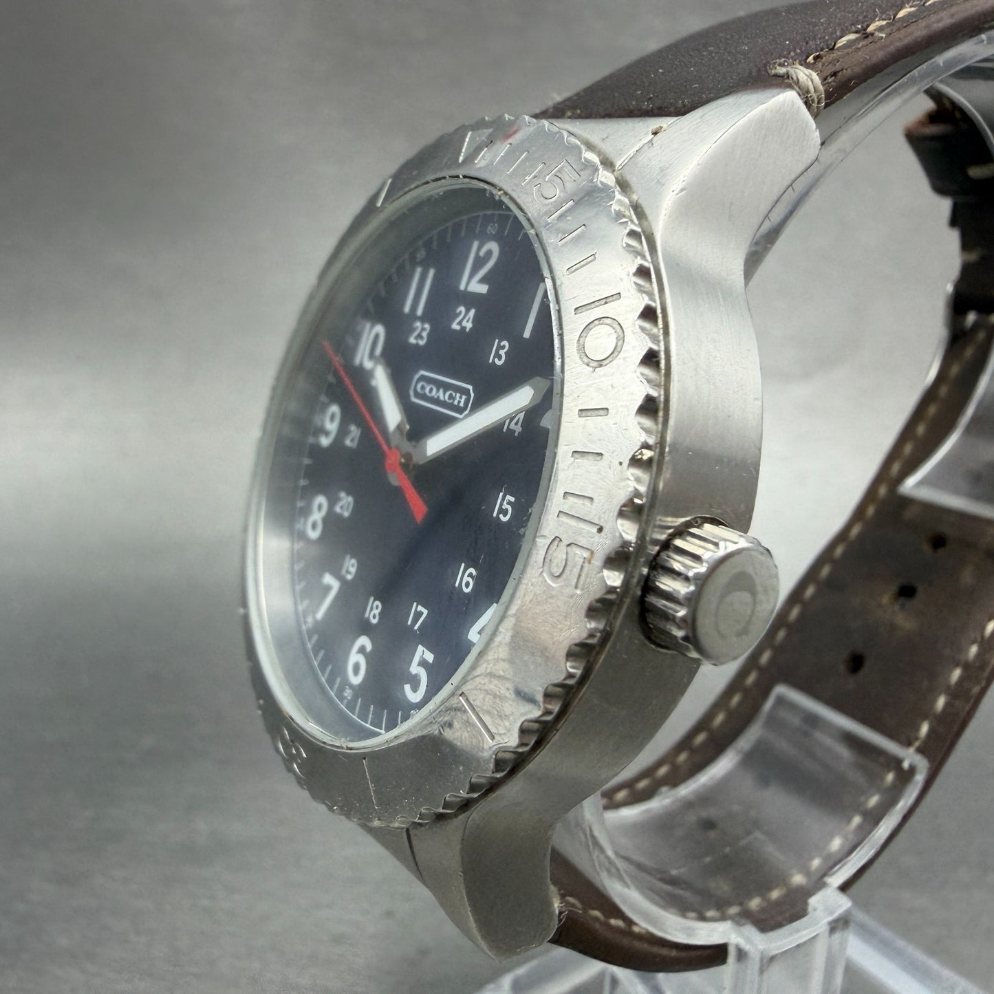 COACH Dive Watch Men 42mm Blue Dial Silver Tone CA.70.2.14.0711 Round New Batt2