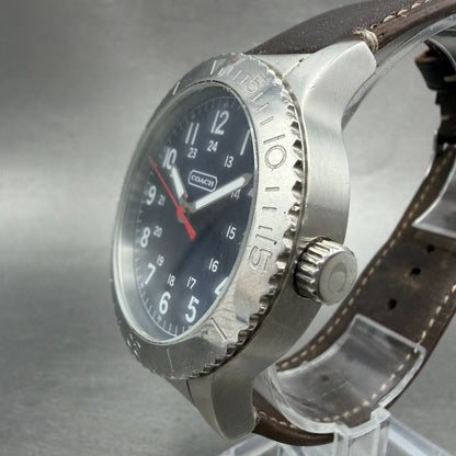 COACH Dive Watch Men 42mm Blue Dial Silver Tone CA.70.2.14.0711 Round New Batt2