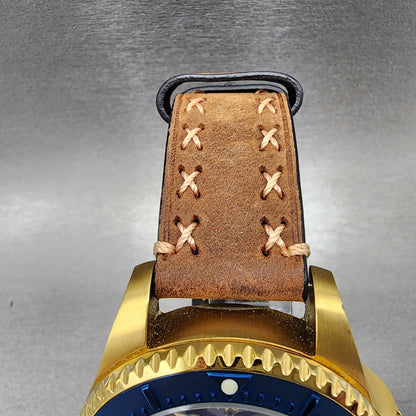 Invicta Pro Diver Watch Men Blue Dial Gold Tone Date Round 17581 New Batt READ!!5