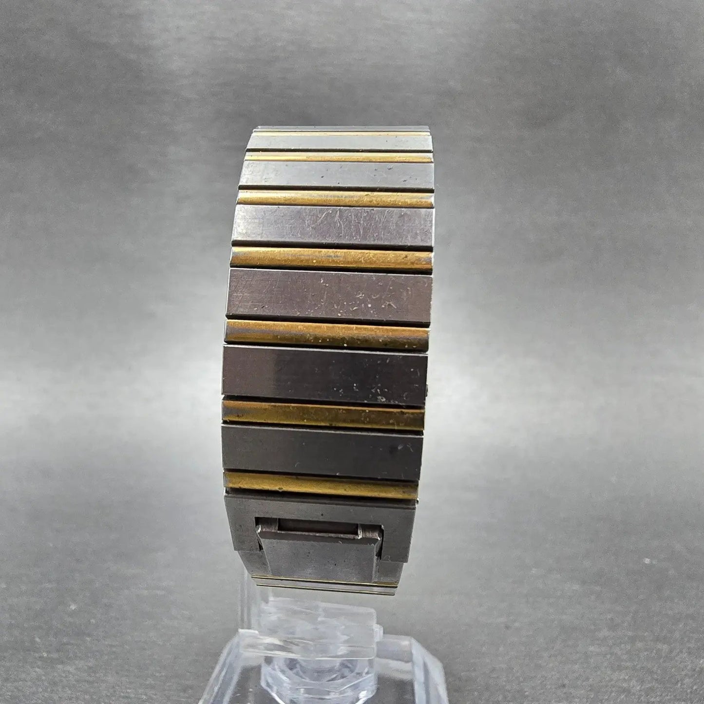 Seiko Lassale Tank Watch Men 24mm White Dial Two Tone Rectangle 7750-5079 PARTS8