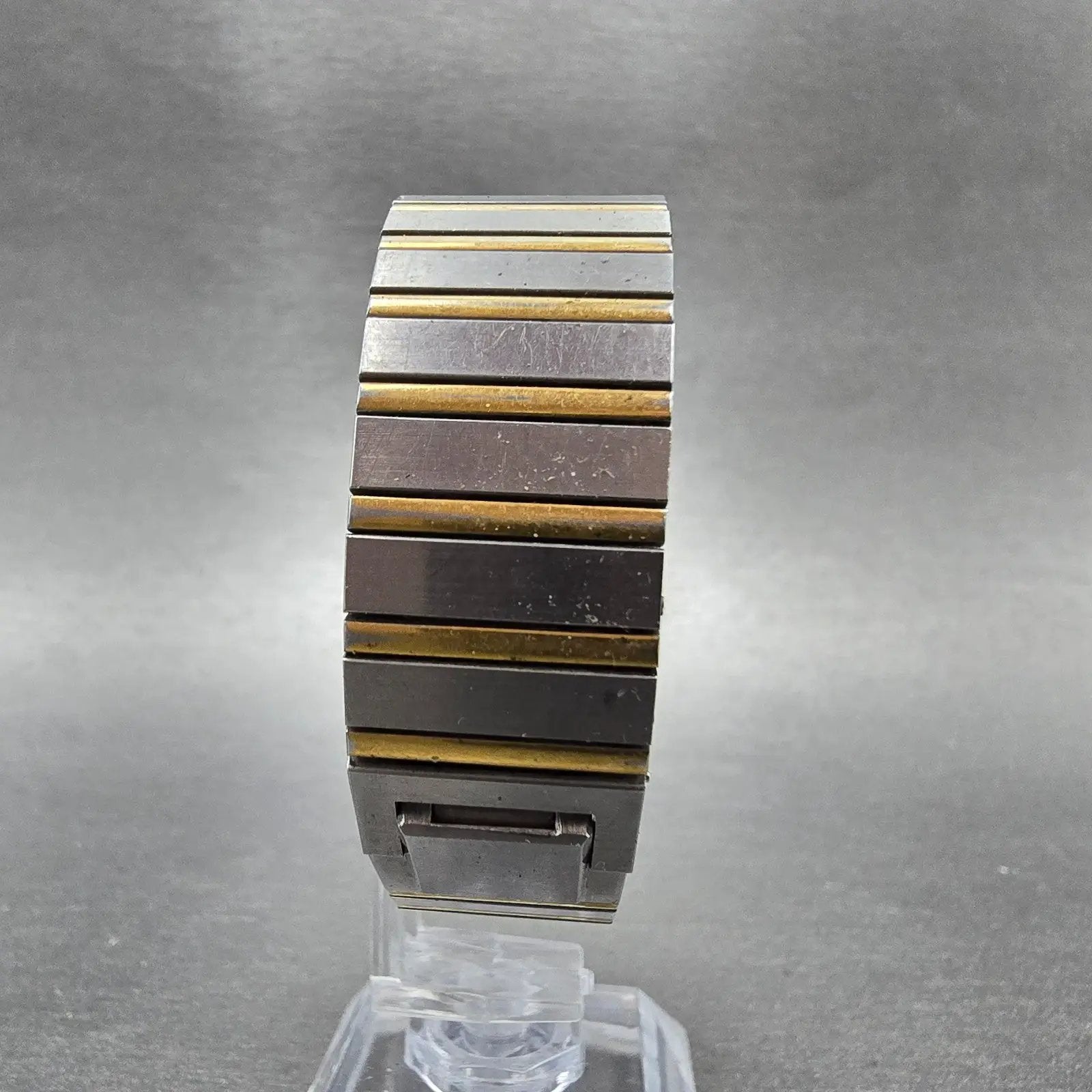 Seiko Lassale Tank Watch Men 24mm White Dial Two Tone Rectangle 7750-5079 PARTS8