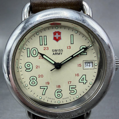 Victorinox Swiss Army Calvary Watch Men 37mm Cream Dial Silver Tone Date PART JP2