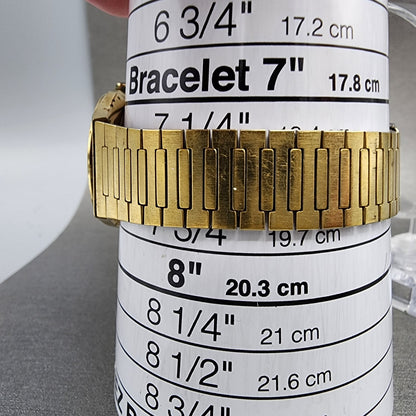 Seiko Watch Men 32mm Gold Dial Gold Tone Round 78006009 New Battery Vintage10