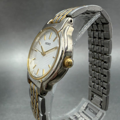 Seiko Watch Women 24mm Silver Dial Two Tone Round V701-2C10 New Battery2