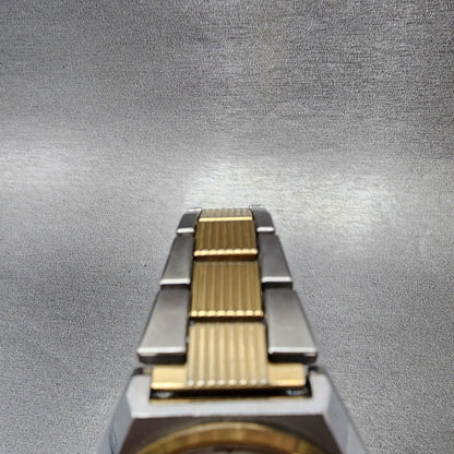 Bulova Accutron Quartz Watch Men 37mm Silver Dial Two Tone DualDay New Battery4