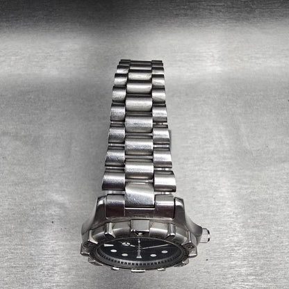 Alba Aqua Gear Dive Watch Men 37mm Gray Dial Silver Daydate V348-6A40 New Batt4