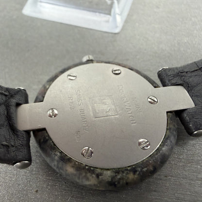 Tissot Rock Watch Women 30mm Gray Stone Dial Stone Case Round PARTS CRACKED!!!9