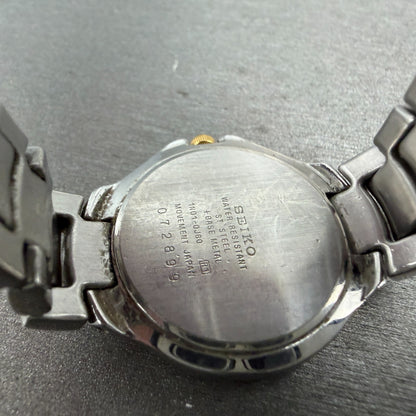 Seiko Watch Women 25mm White Dial Two Tone Round 1N01-0J80 New Battery Vintage9