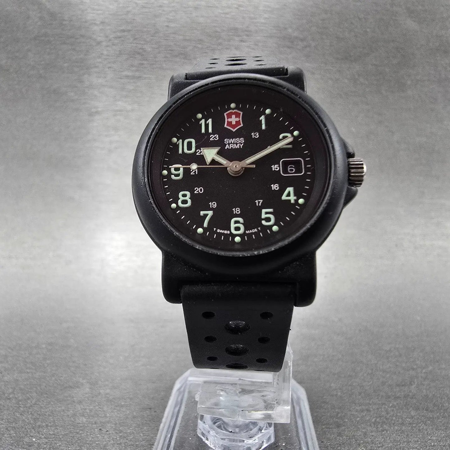 Swiss Army Renegade Watch Women 30mm Black Dial Black Tone Date 24229 PARTS6