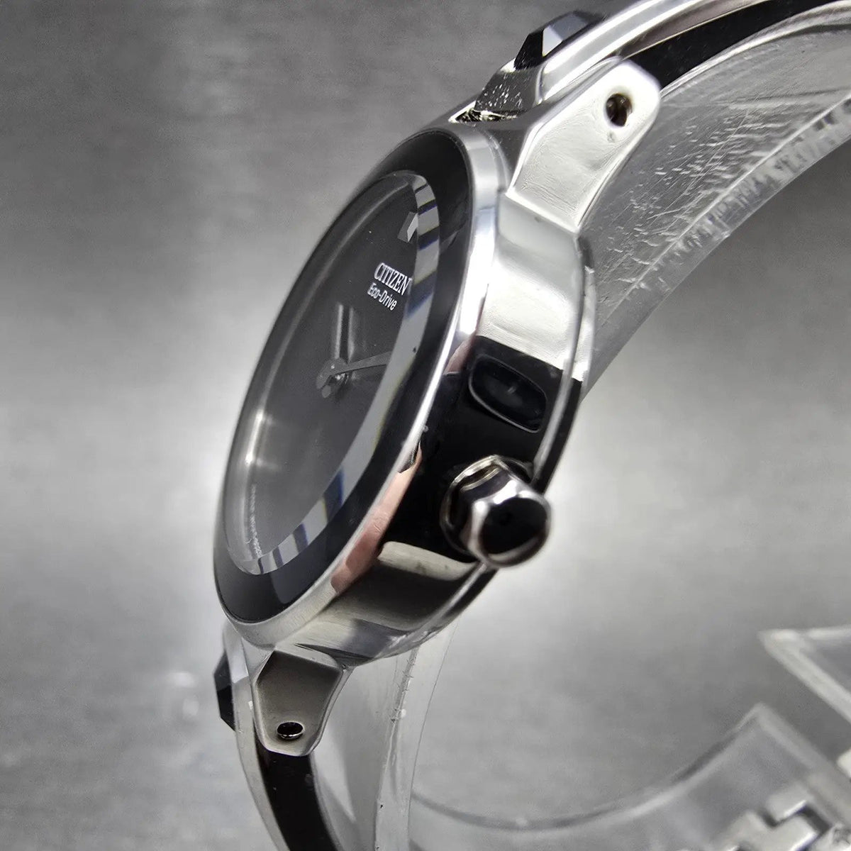 Citizen Eco-Drive Watch Women 23mm Black Dial Silver Round B023-S089824 Runs2
