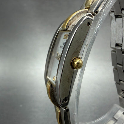 Bulova Tank Watch Women 14mm Silver Dial Two Tone Rectangle 98T60 New Battery2