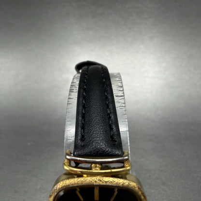 Seiko Watch Women 21mm Black Dial gold Tone Rectangle 1421-5110 New Battery4