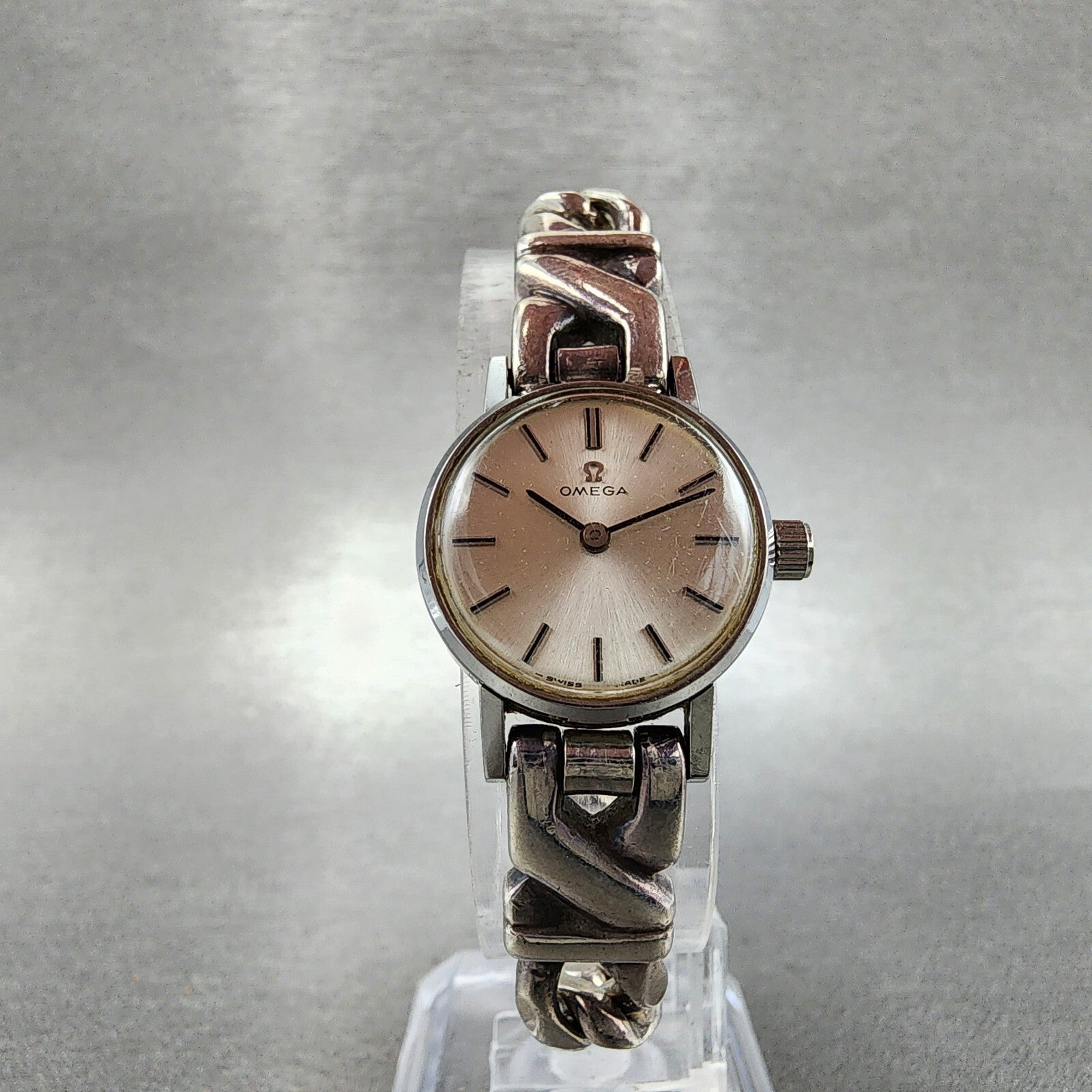 Omega Watch Women 20mm Silver Dial Steel Case 925 Silver Band Manual READ!!!!!!!5