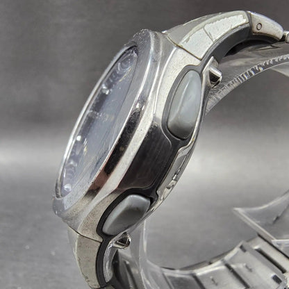 Casio WVA-400J Watch Men 42mm Blue Dial Silver Alarm Chrono Waveceptor PARTS3