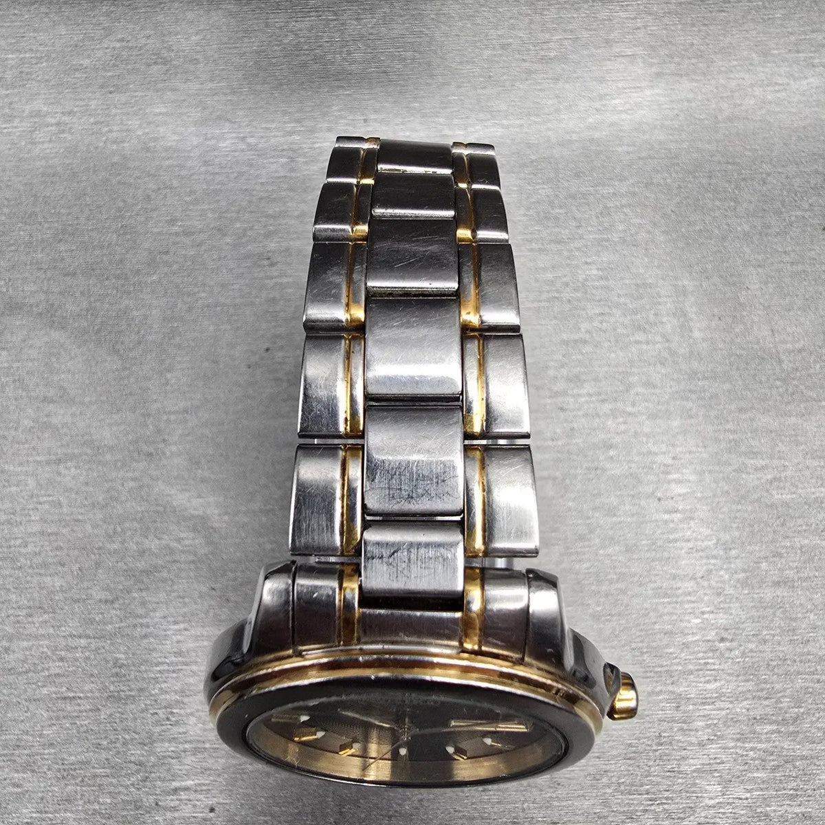 Seiko Watch Men 38mm Black Dial Two Tone Daydate Round 7N43-8309 New Battery4