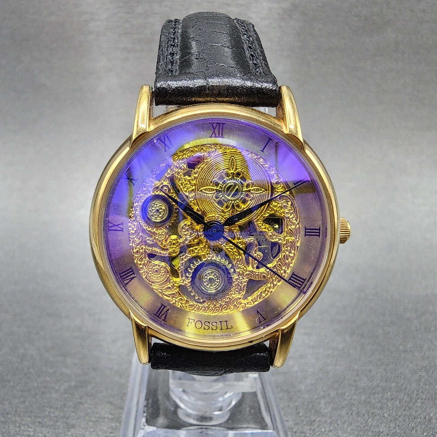 Fossil Watch Women 32mm Skeleton Dial Gold Tone Round SK5019 New Battery0
