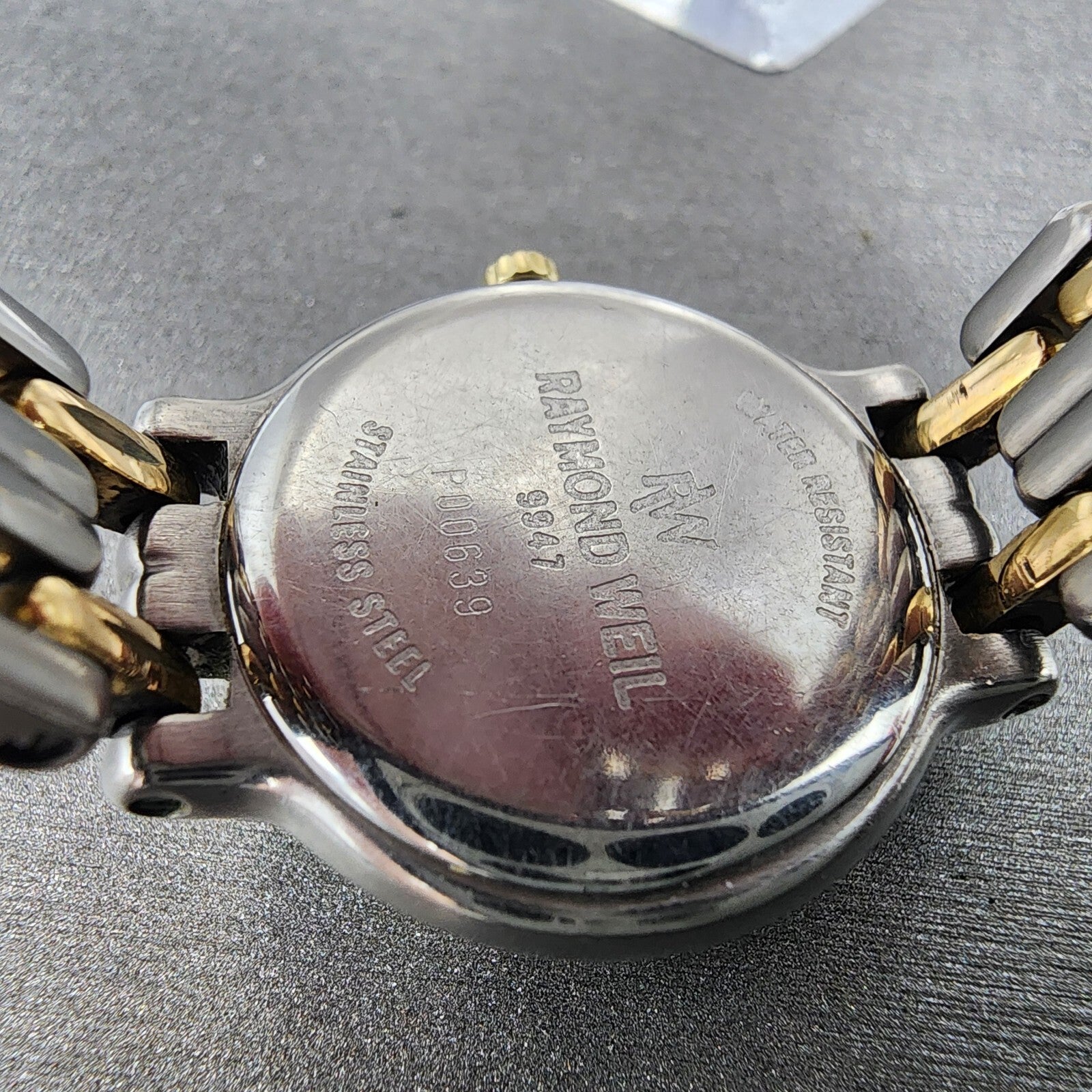 Raymond Weil Watch Women 24mm White Dial Two Tone Date Round 9947 New Battery9