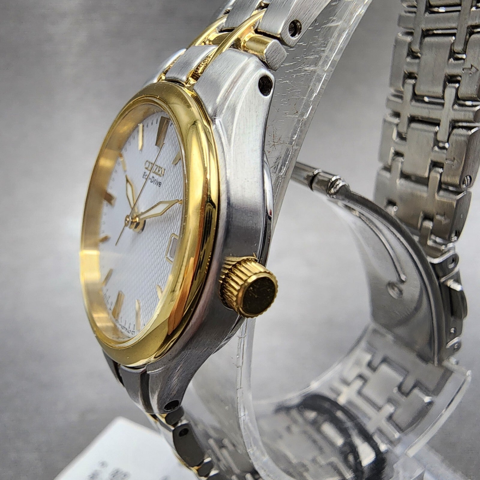 Citizen EcoDrive Corso Watch Women 25mm White Dial Two Tone Date EW126450A2