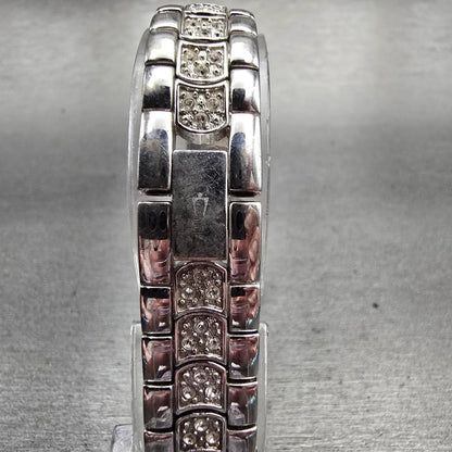 Bulova Watch Women 22mm MOP Dial Silver Tone Gemmed Round 96T14 New Battery7