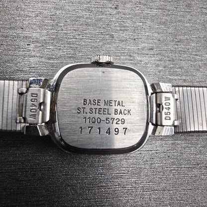 Seiko Watch Women 17mm Blue Dial Silver Tone Rectangle 1100-5729 Manual Works10