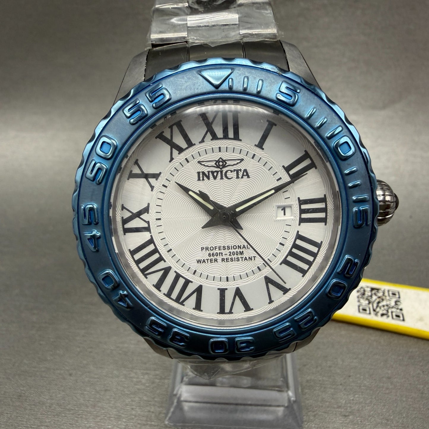 Invicta Pro Diver Watch Men 47mm White Dial Gray Tone Date Round 14540 New Batt0