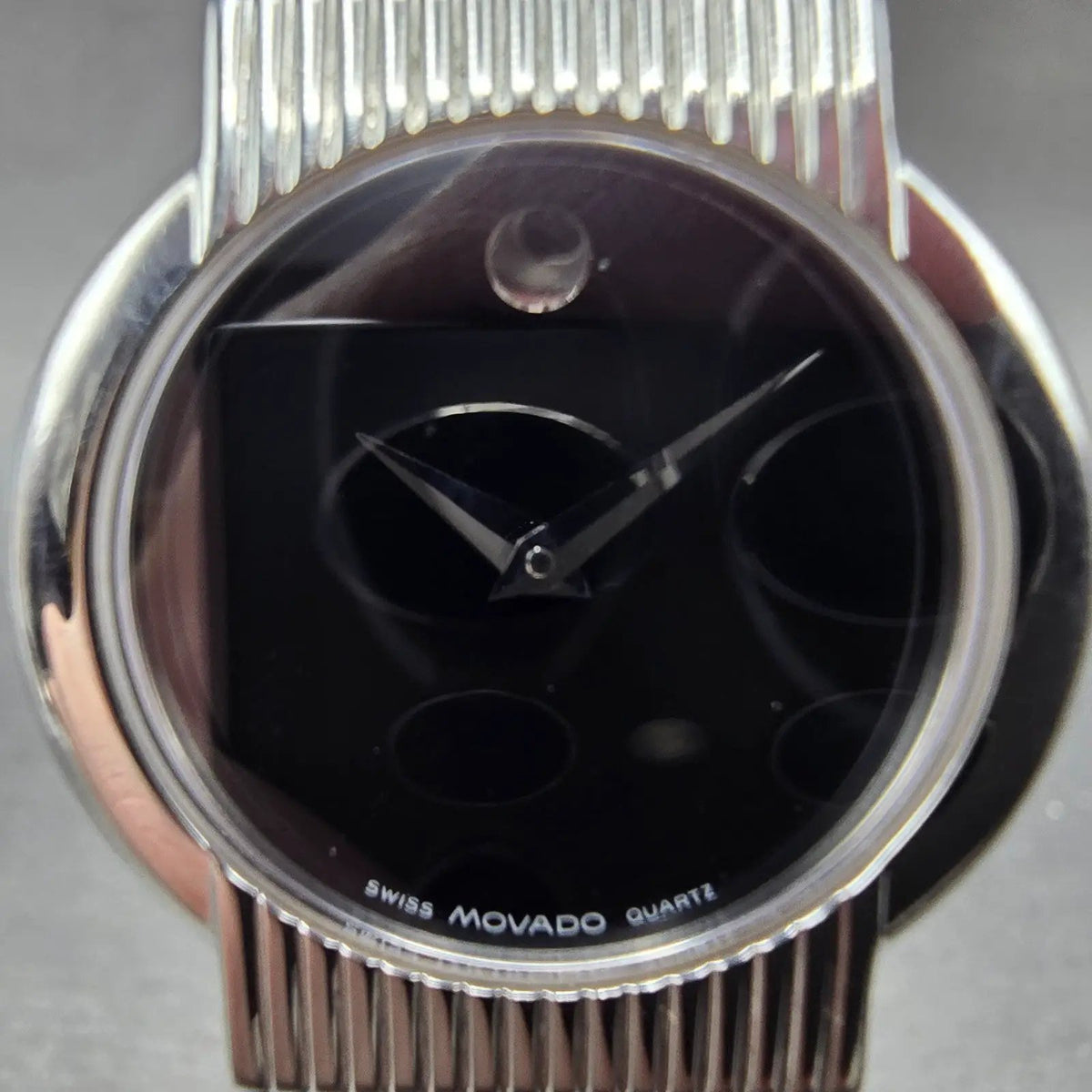Movado Concerto Watch Women 26mm Black Dial Steel  Round 84.G4.1842 New Batt1