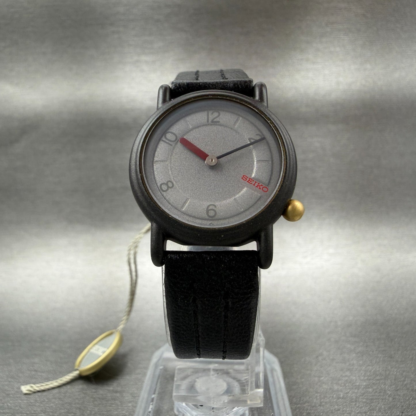 Seiko Watch Women 25mm Silver Dial Gray Tone Round 2P200B39 New Battery NOS 8895