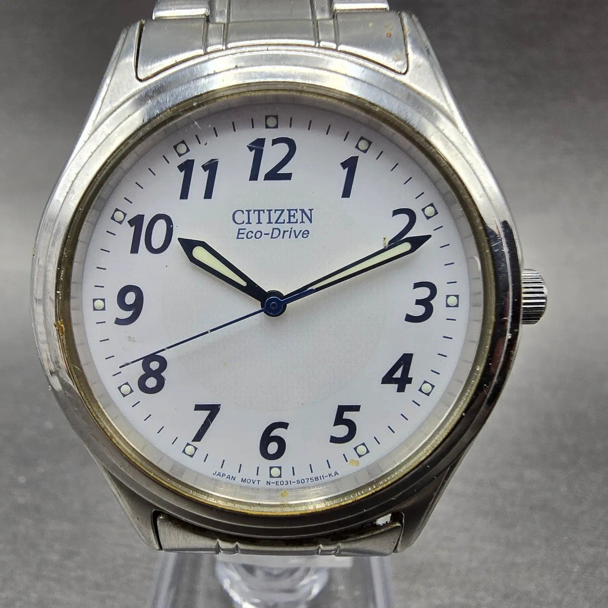 Citizen Eco-Drive Watch Men 36mm White Dial Silver E031-S048419 Round Works0