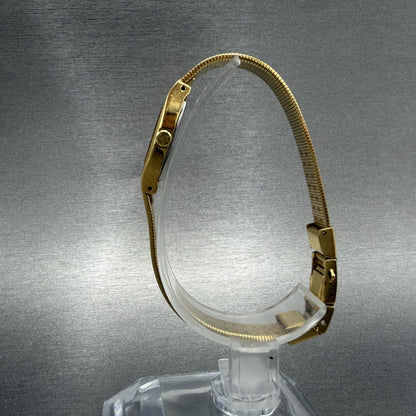 Seiko Watch Women 16mm Gold Dial Gold Tone 2C205559 Tonneau VTG New Battery6