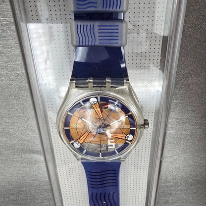 Swatch The Fifth Element Watch Men 34mm Clear Case GK260 New Battery4