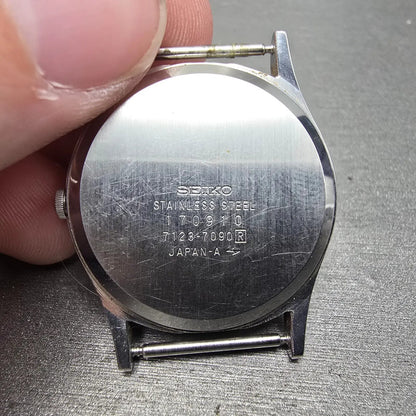 Seiko Watch Men 32mm Silver Dial Silver Tone Daydate Round 7123-7090 PARTS VTG8