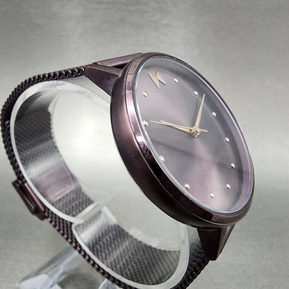 MVMT Dot Watch Women 36mm Purple Dial Purple Tone Round Mesh Band New Battery