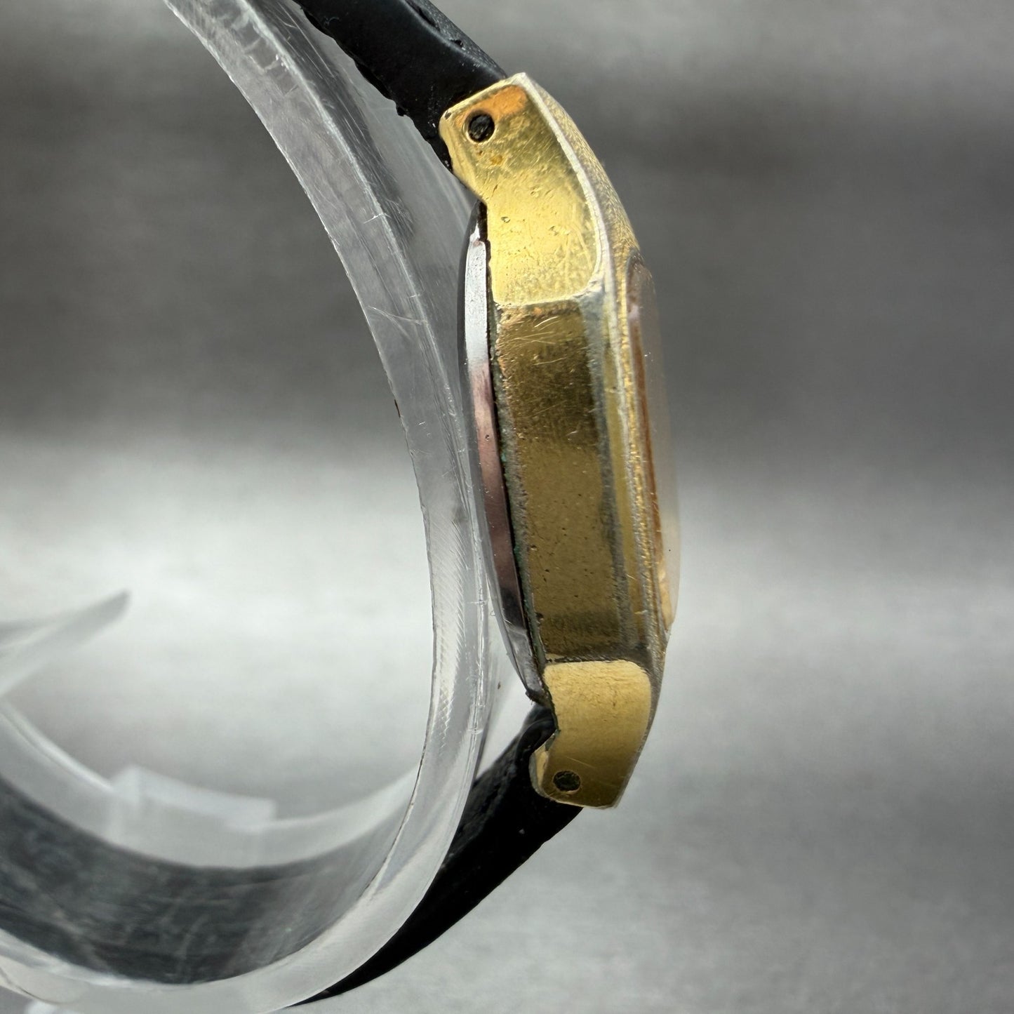Seiko Watch Women 18mm Champagne Dial Gold Tone Rectangle 2320-5269 New Batt NJK3