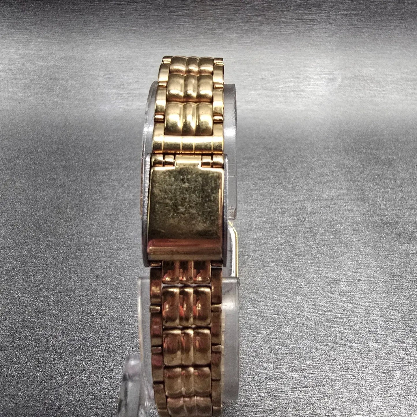 Seiko Tank Watch Women 18mm Gold Dial Gold Tone Rectangle V401-5250 New Battery7