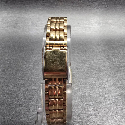 Seiko Tank Watch Women 18mm Gold Dial Gold Tone Rectangle V401-5250 New Battery7