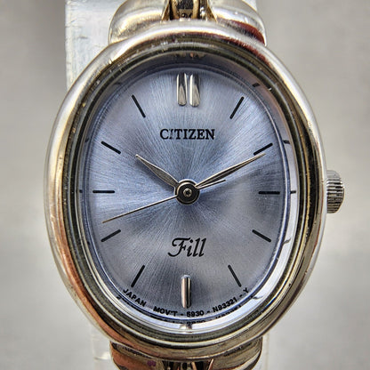 Citizen Fill Watch Women 18mm Blue Dial Silver Tone Oval 5930S75497 New Battery1