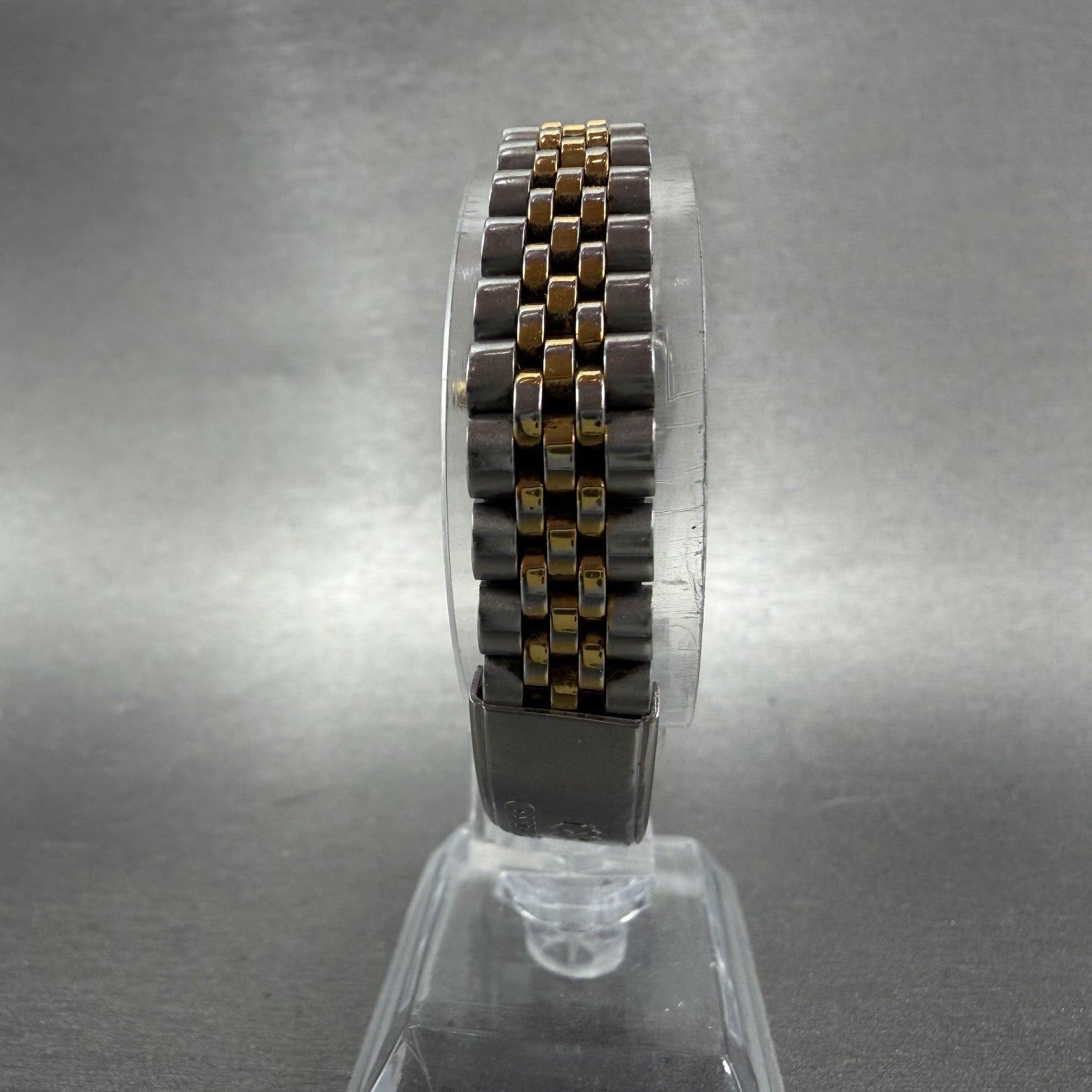 Seiko SQ Watch Women 24mm Blue Dial Two Tone Daydate Round New Battery ABACDAB7