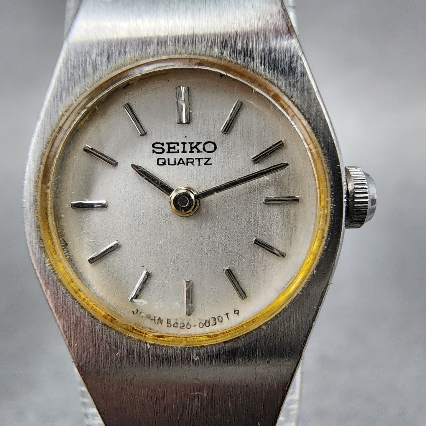Seiko Watch Women 16mm White Dial Silver Tone Round 54200029 New Battery VTG1