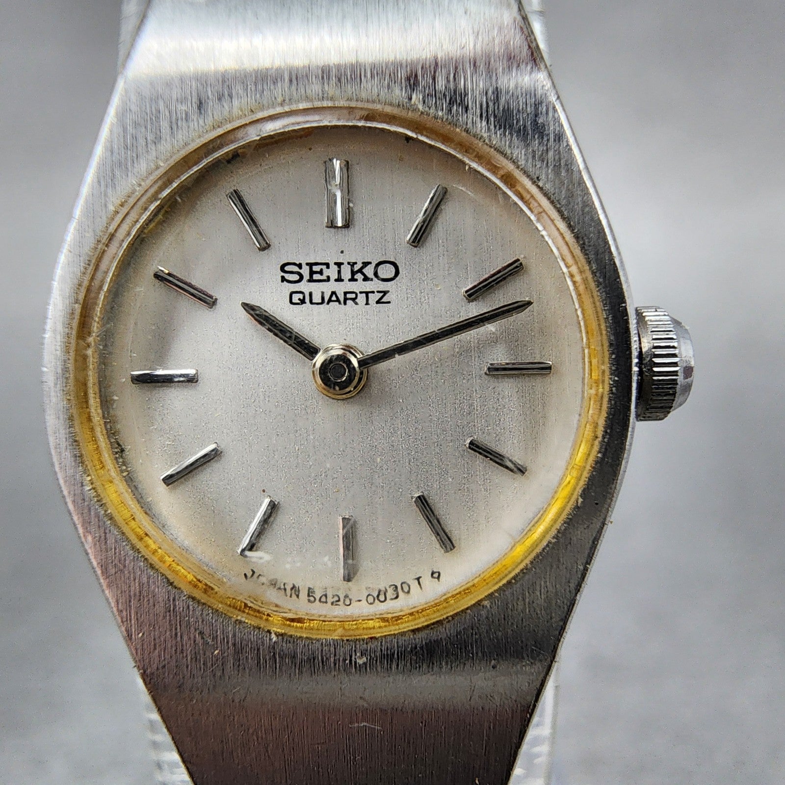 Seiko Watch Women 16mm White Dial Silver Tone Round 54200029 New Battery VTG1